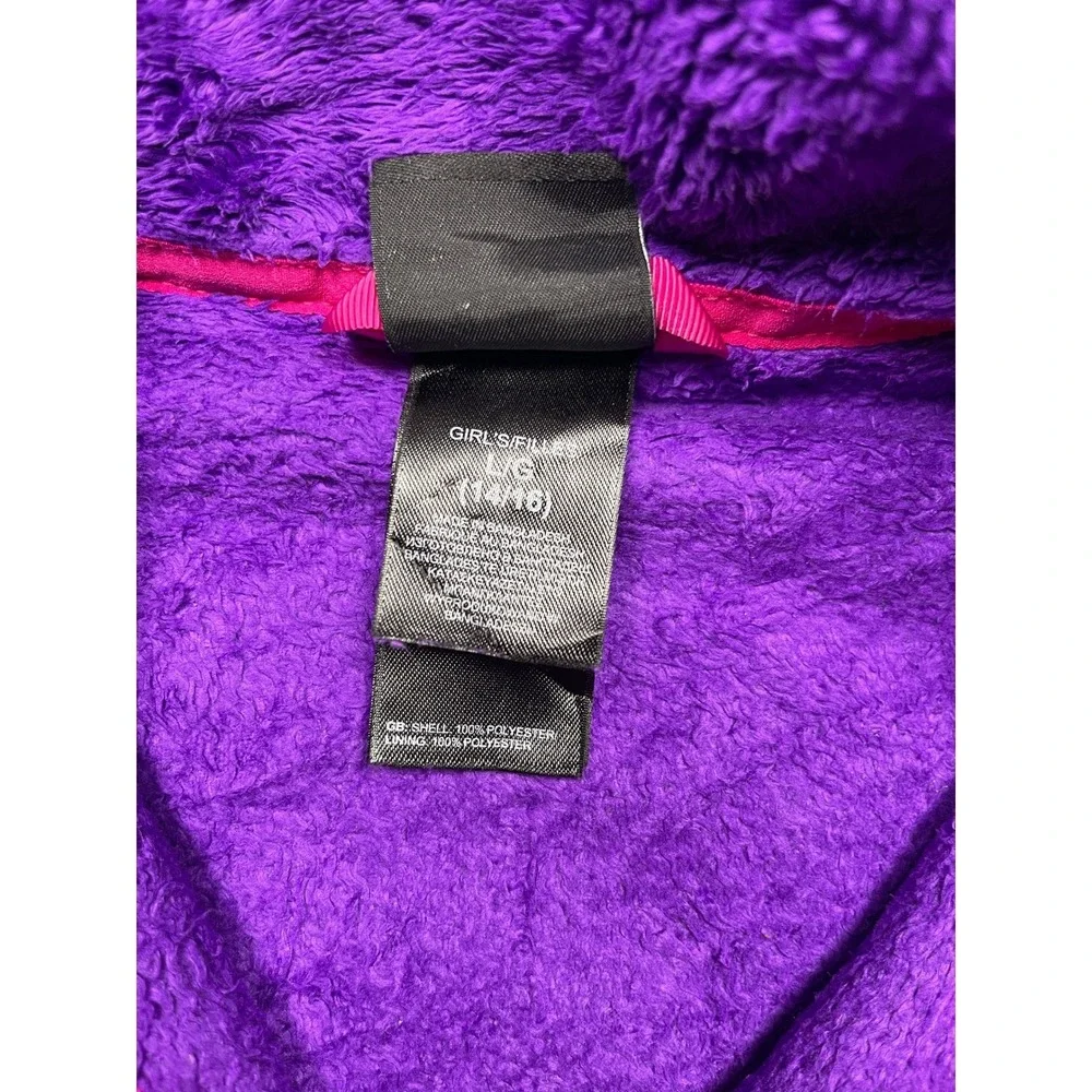The North Face Girls Osito Fleece Jacket Purple Pink Full Zip Size L 14/16
